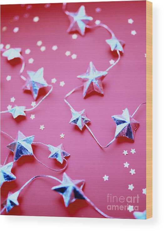 Celebration Wood Print featuring the photograph Star Garland #3 by Lawrence Lawry