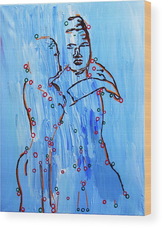 Jesus Wood Print featuring the painting Dinka Embrace #4 by Gloria Ssali