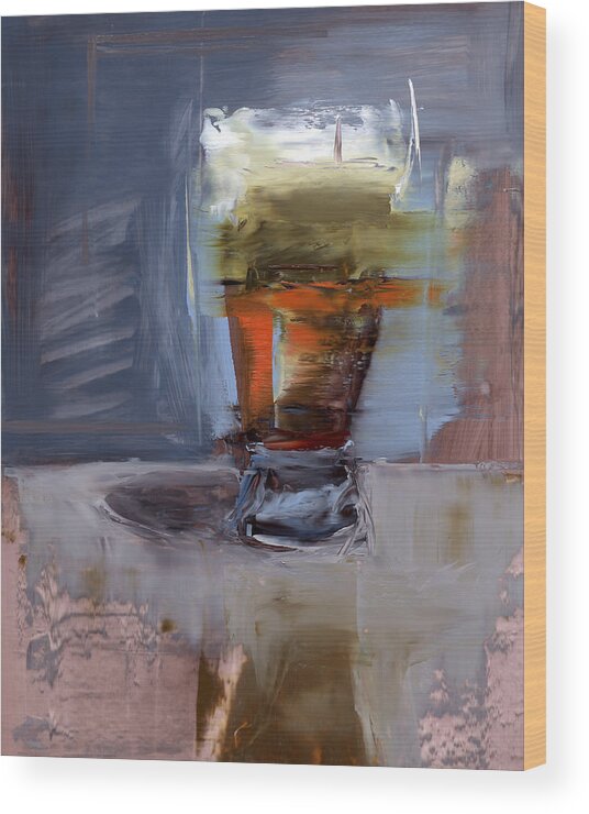 Beer Wood Print featuring the painting Untitled #237 by Chris N Rohrbach