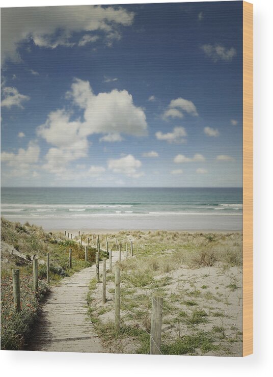 Beach Wood Print featuring the photograph Beach view #6 by Les Cunliffe