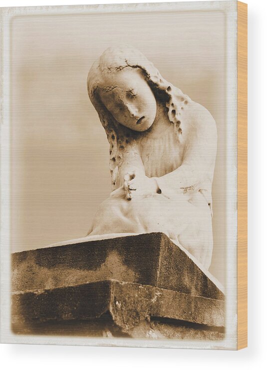 Cemetery Wood Print featuring the photograph A Child's Prayer by Nadalyn Larsen