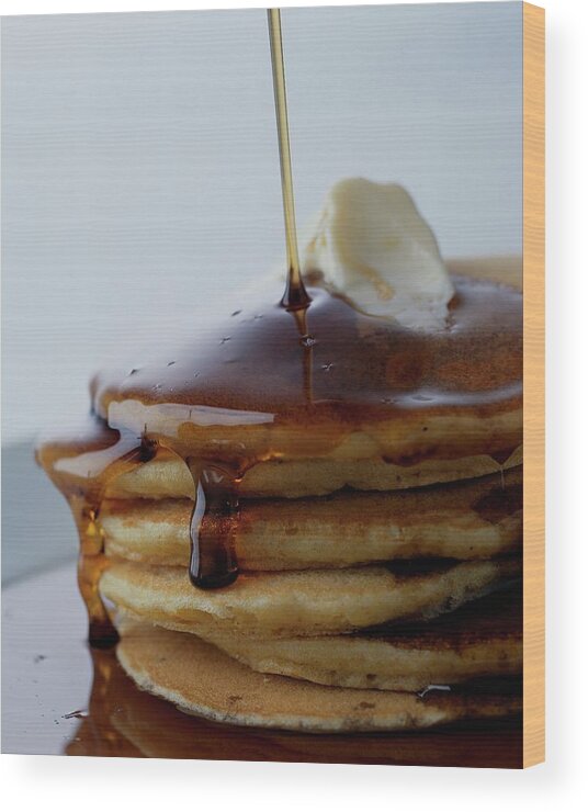 Cooking Wood Print featuring the photograph A Pancake Stack by Romulo Yanes