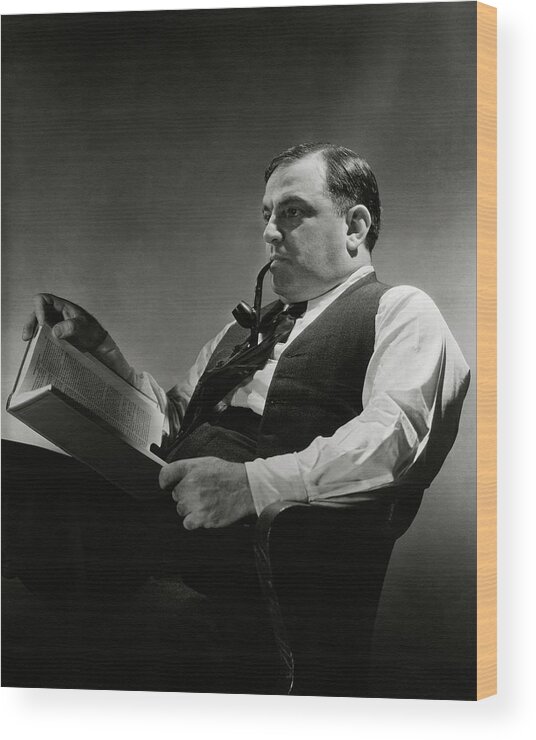 One Person Wood Print featuring the photograph A Portrait Of Fiorello La Guardia by Lusha Nelson