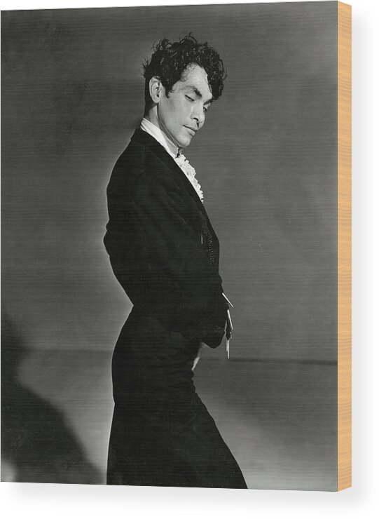 One Person Wood Print featuring the photograph A Portrait Of Manolo Vargas by Horst P. Horst