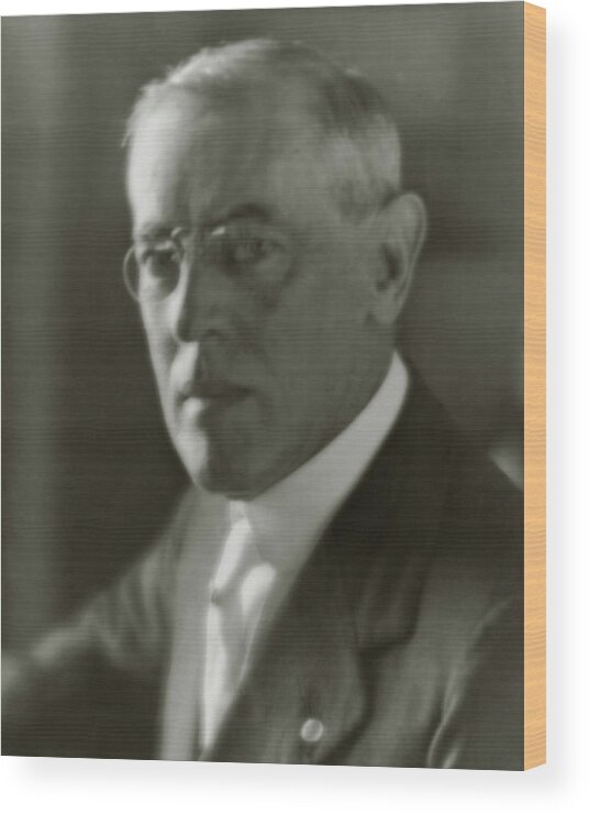 Political Wood Print featuring the photograph A Portrait Of Woodrow Wilson by Arnold Genthe