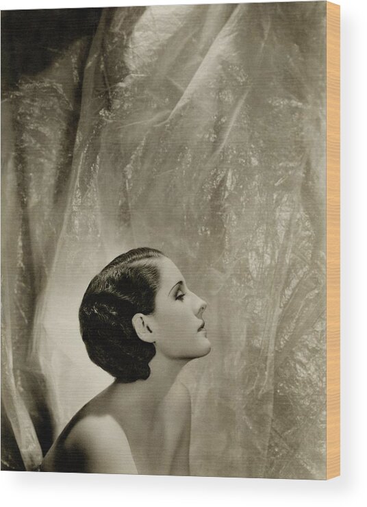 Actress Wood Print featuring the photograph A Side View Of Norma Shearer by Cecil Beaton