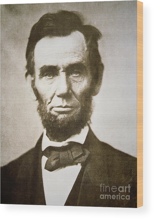 Abraham Wood Print featuring the photograph Abraham Lincoln by Alexander Gardner