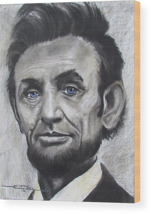 Abraham Lincoln Wood Print featuring the drawing Abraham Lincoln by Eric Dee
