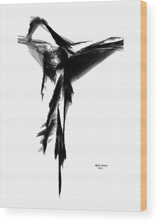 Flamenco Wood Print featuring the digital art Abstract Flamenco by Rafael Salazar
