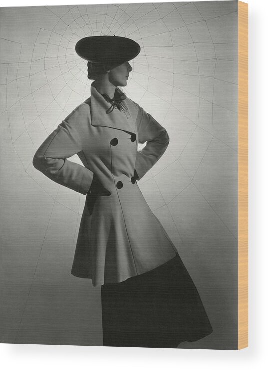 Fashion Wood Print featuring the photograph Agneta Fischer Wears Lanvin by Horst P. Horst