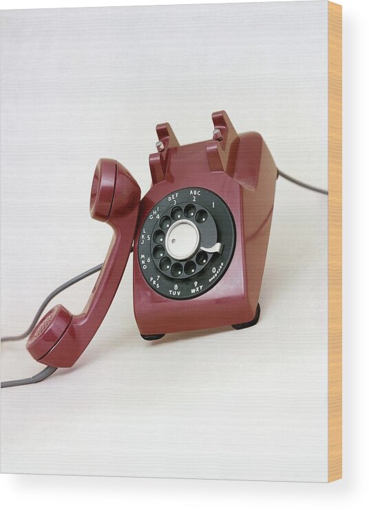 Studio Shot Wood Print featuring the photograph An Old Telephone by Richard Rutledge