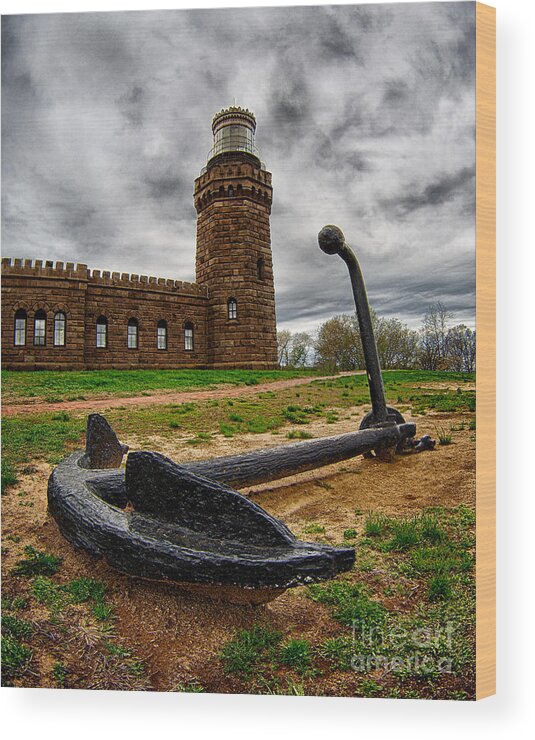 Anchor Wood Print featuring the photograph Anchor at Twin Lights by Mark Miller