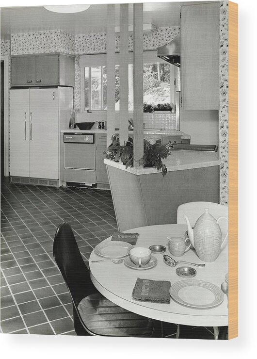 Interior Design Wood Print featuring the photograph Apartment Kitchen Designed By Bette Sanford Roby by Pedro E. Guerrero
