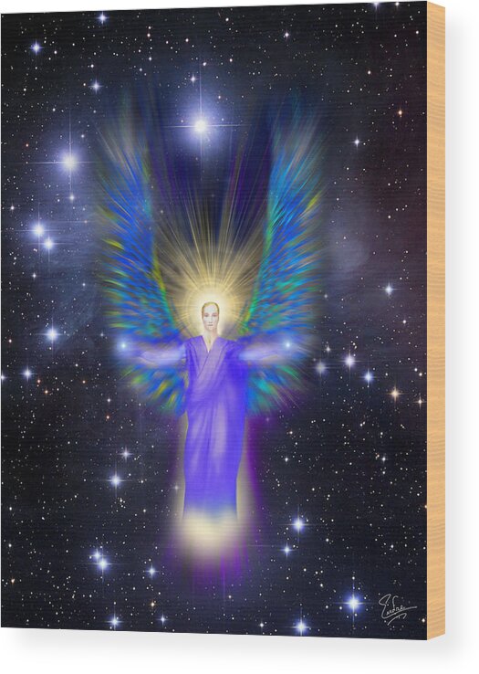 Endre Wood Print featuring the digital art Archangel Michael by Endre Balogh