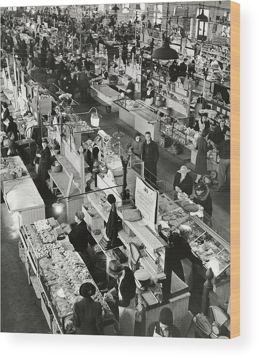 Interior Wood Print featuring the photograph Armish Market In Lancaster by George Karger