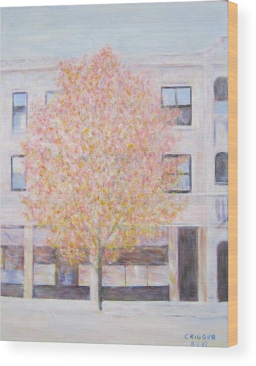 Impressionism Wood Print featuring the painting Autumn in Chicago by Glenda Crigger