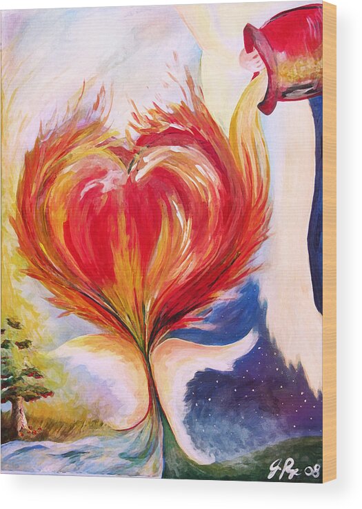 Baptize Me With Holy Fire Wood Print featuring the painting Baptize me with holy fire by Jennifer Page