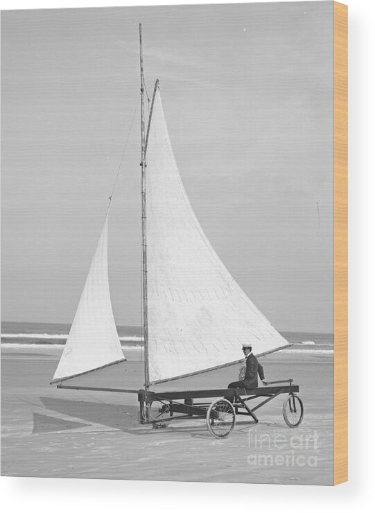 Beach Sailor 1903 Wood Print featuring the photograph Beach Sailor 1903 by Padre Art