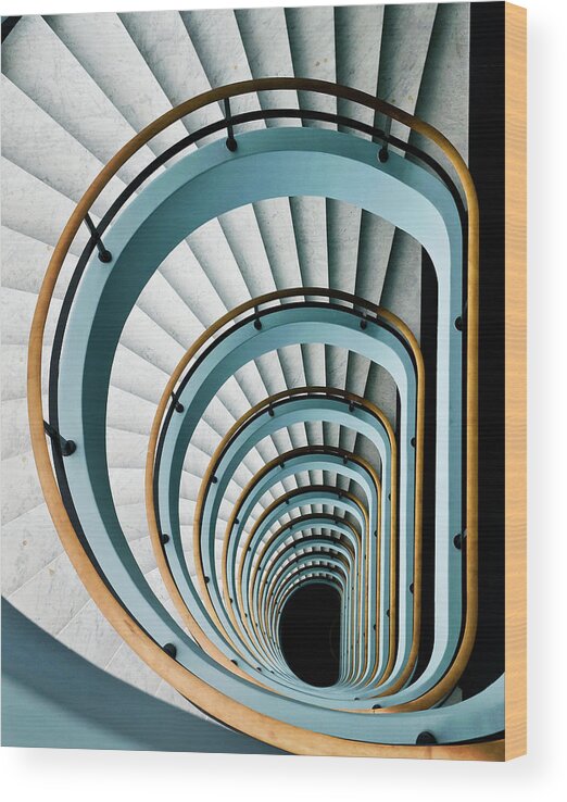 Stairs Wood Print featuring the photograph Black Hole by Jef Van Den