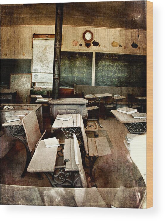 Bodie Wood Print featuring the photograph Bodie School Room by Lana Trussell