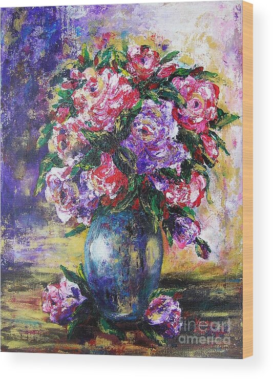 Bouquet Wood Print featuring the painting Bouquet Of Scents by Vesna Martinjak