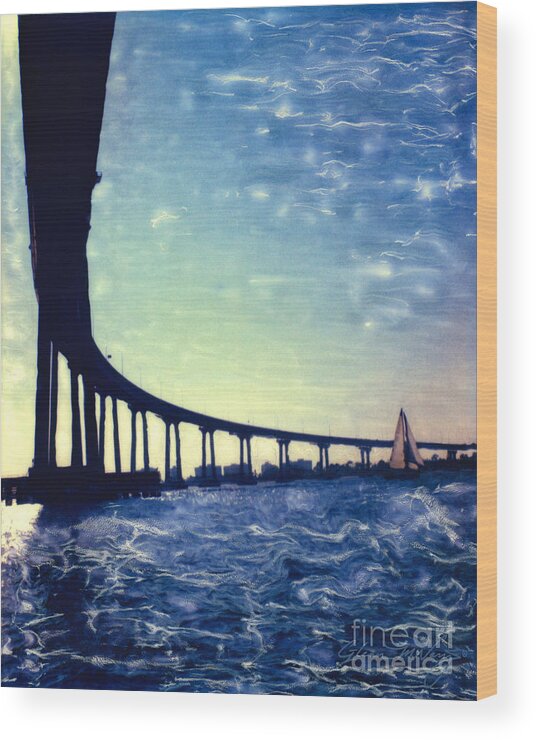 Coronado Wood Print featuring the photograph Bridge Shadow - Vertical by Glenn McNary