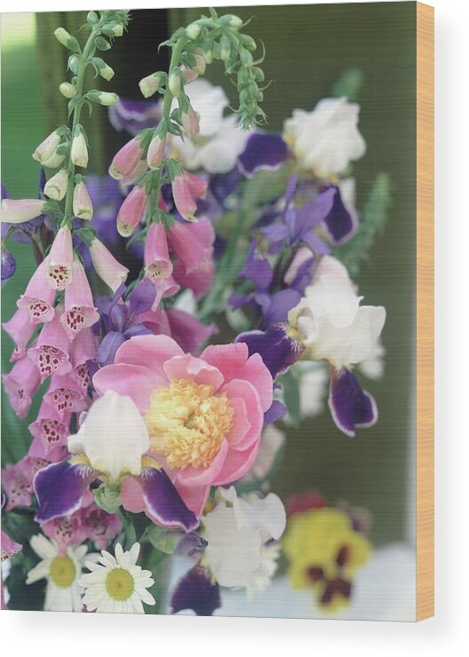 Foxglove Wood Print featuring the photograph Bunch Of Flowers by Horst P. Horst
