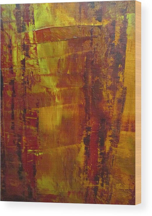 Fire Wood Print featuring the painting The Fire Within by Janice Nabors Raiteri