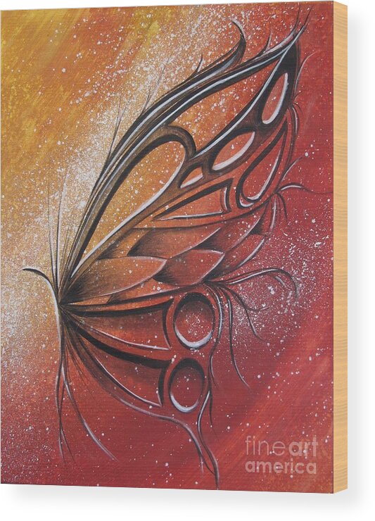 Reina Wood Print featuring the painting Butterfly 6 by Reina Cottier