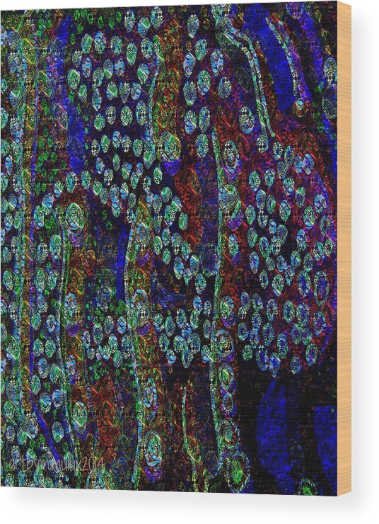 Gems Wood Print featuring the digital art Cascading Gems by Mimulux Patricia No