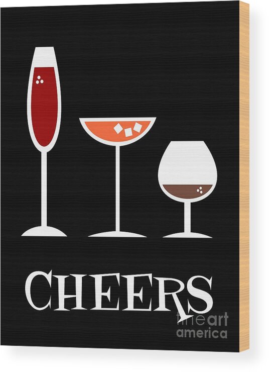 Cheers Wood Print featuring the digital art Cheers by Donna Mibus