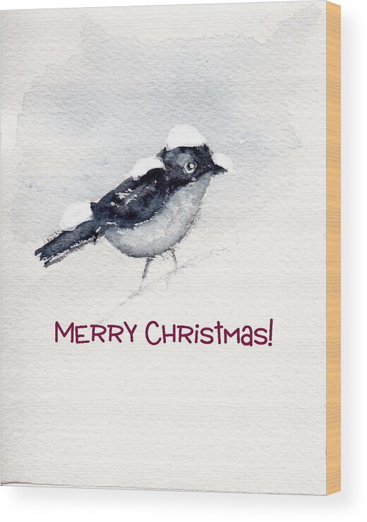 Merry Christmas Wood Print featuring the painting Christmas Birds 02 by Anne Duke