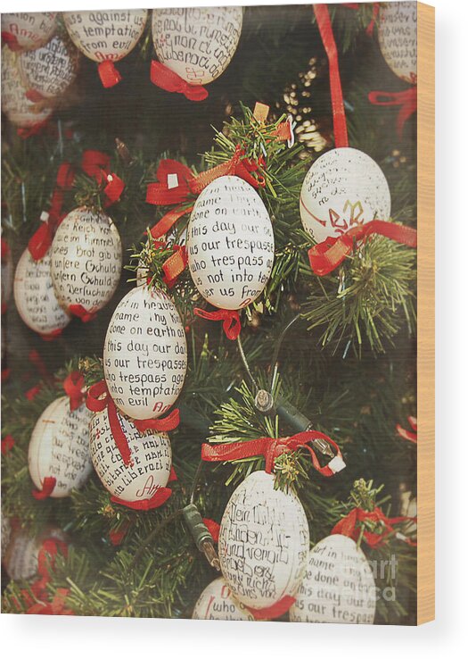 Photography Wood Print featuring the photograph Christmas egg shells decoration by Ivy Ho