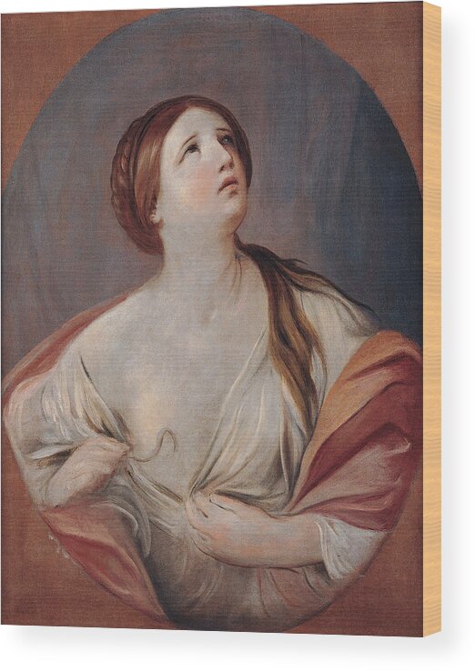 Guido Reni Wood Print featuring the painting Cleopatra by Guido Reni