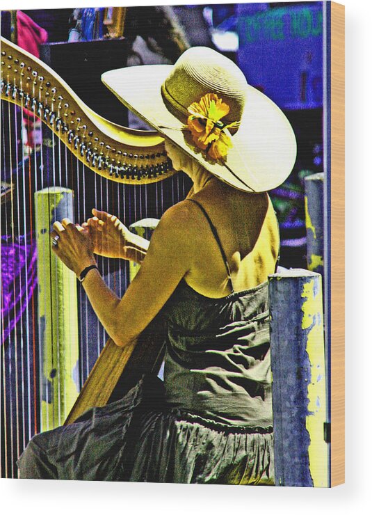 Coos Bay Wood Print featuring the photograph Coos Bay Harp Lady by Joseph Coulombe