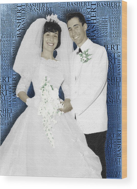 Commissioned Art Wood Print featuring the painting Custom Portrait Wedding Parents Anniversary by Tony Rubino