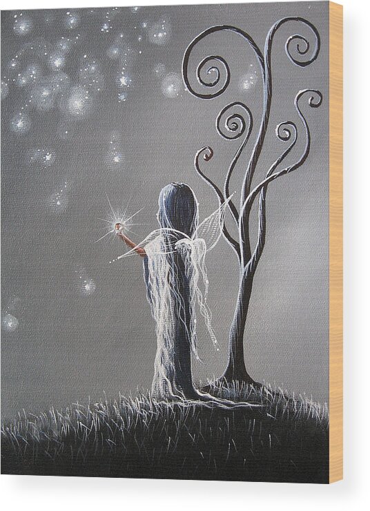 Fairy Art Wood Print featuring the painting Diamond Fairy by Shawna Erback by Moonlight Art Parlour