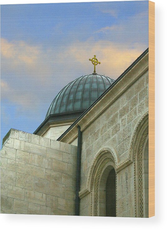 Dome Wood Print featuring the photograph Dome and Cross by M Kathleen Warren
