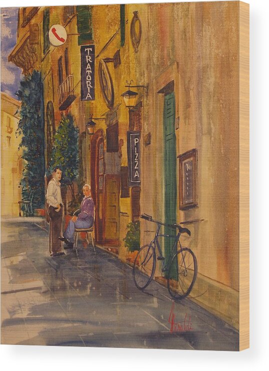 Italy Wood Print featuring the painting Dopo La Pioggia by Gerald Miraldi