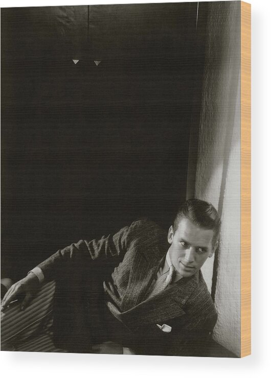 Actor Wood Print featuring the photograph Douglas Fairbanks Jr Lying by Edward Steichen