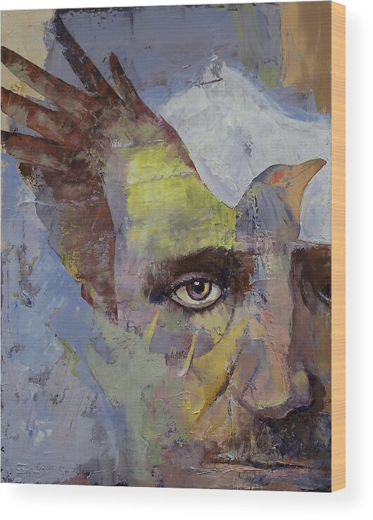 Edgar Allan Poe Wood Print featuring the painting Poe by Michael Creese