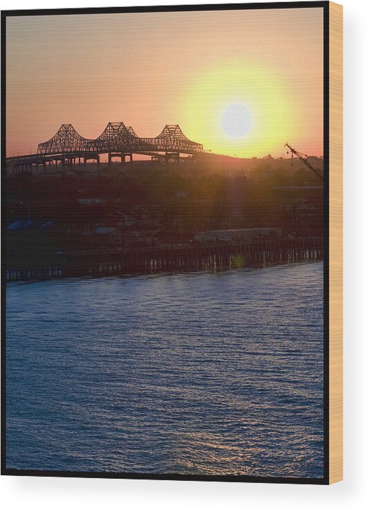 Mississippi Wood Print featuring the photograph English Turn Sunset in New Orleans by Ray Devlin