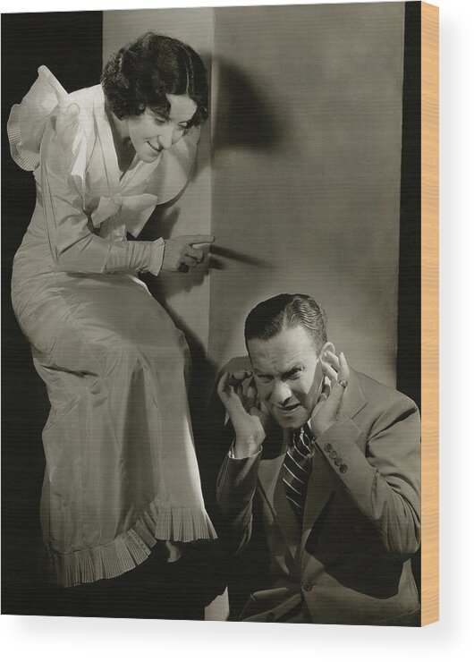 Actor Wood Print featuring the photograph Entertainers George Burns And Grace Allen by Lusha Nelson