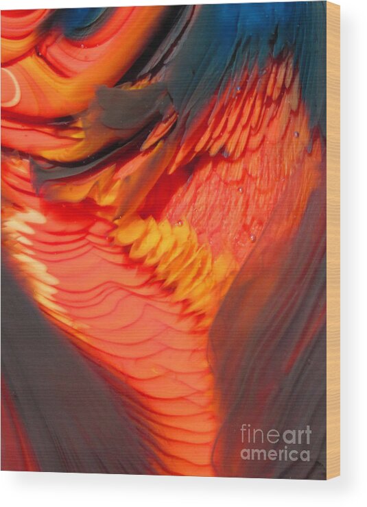 Glass Art Wood Print featuring the photograph Feathers and Scales by Kimberly Lyon