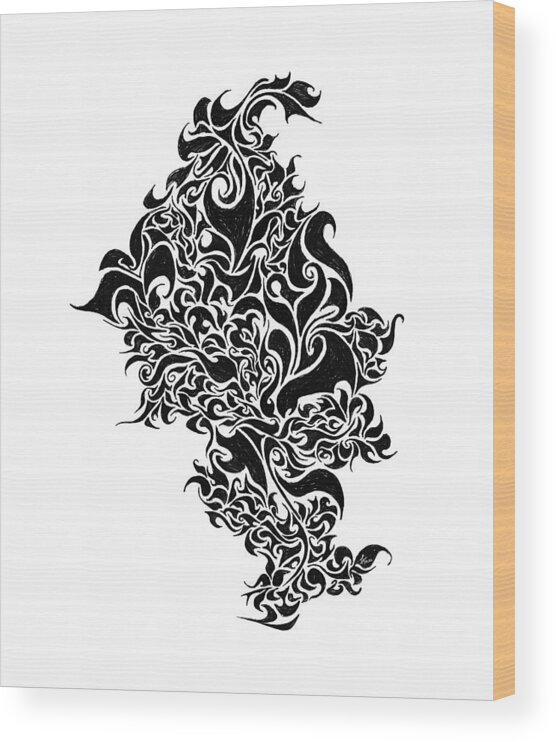Doodle Wood Print featuring the painting Filigree redifined by Anushree Santhosh