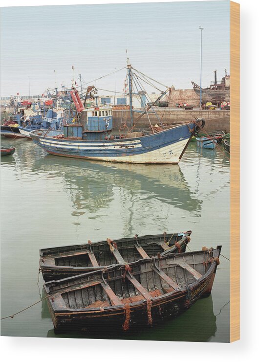 Tranquility Wood Print featuring the photograph Fishing Boats In Harbor by Henglein And Steets