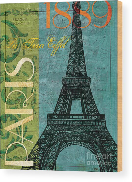 France Wood Print featuring the painting Francaise 1 by Debbie DeWitt