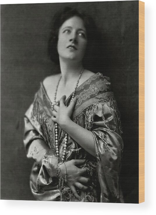 Actress Wood Print featuring the photograph Frances Starr Wearing A Satin Dress by Nickolas Muray