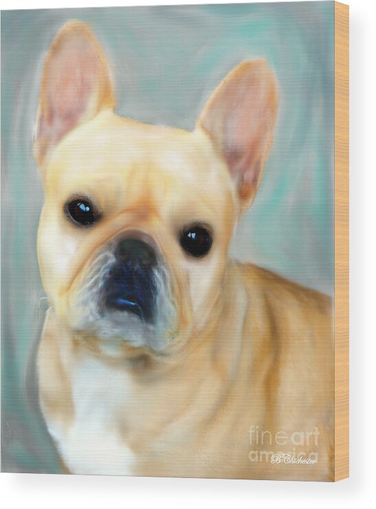 The French Bulldogs Were Highly Fashionable And Were Sought After By Society Ladies As Well As Creatives Such As Artists Wood Print featuring the painting French Bulldog Mystique D'Or by Barbara Chichester