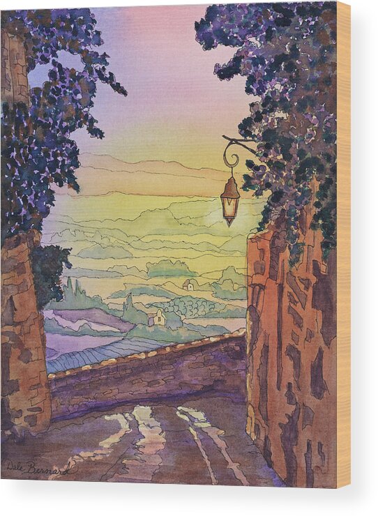 Gordes Wood Print featuring the painting From A Distance by Dale Bernard